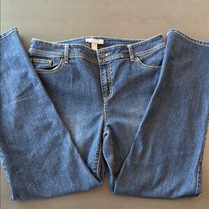 Chico's Blue Straight Leg Jeans Medium Wash